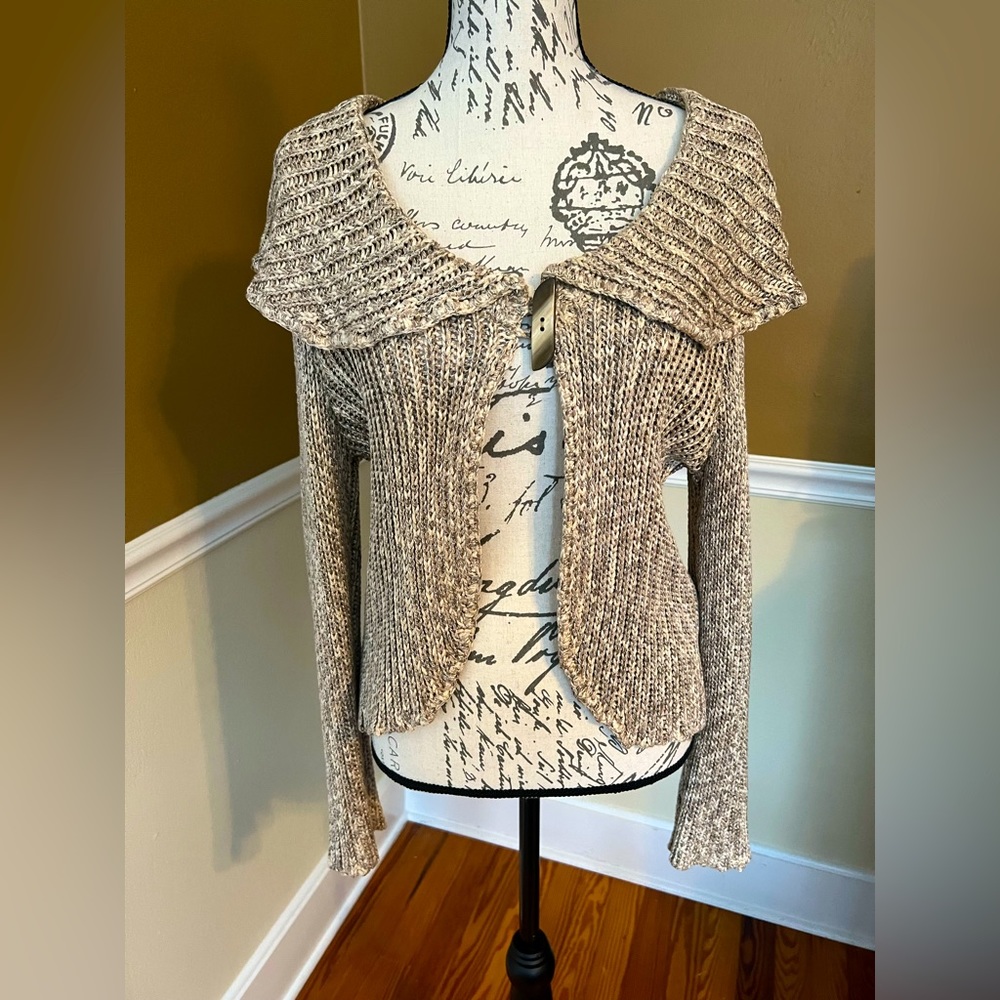 St John Sport Beige Shawl Cardigan Sz Large